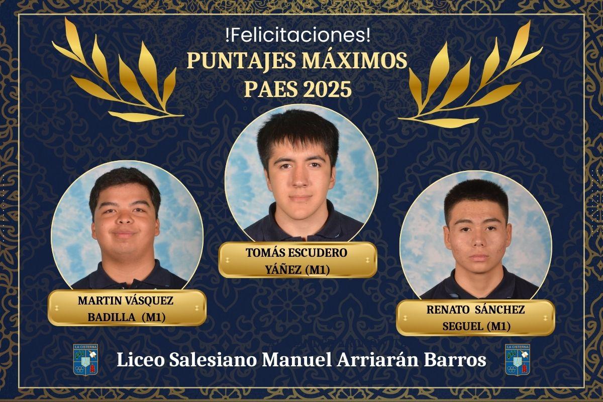 PAES 2025: Tres estudiantes del LAB alcanzan puntaje máximo