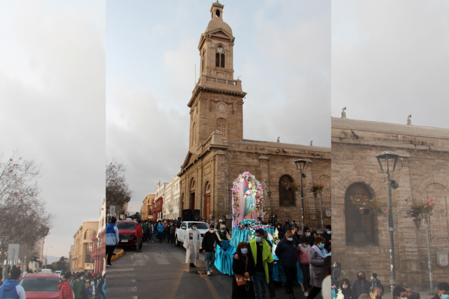 Masiva procesión a María Auxiliadora por las calles de La Serena