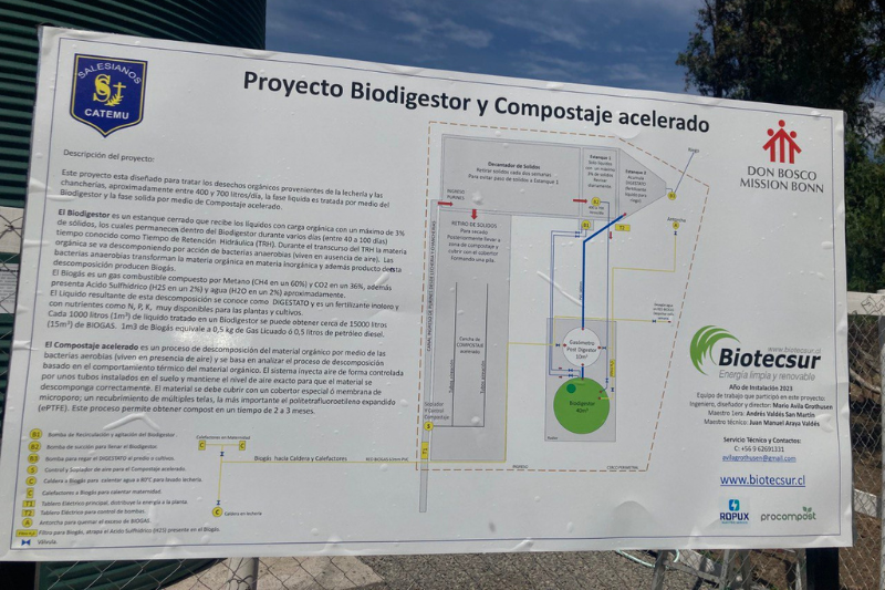 Educación ambiental: construcción biodigestor en Escuela Agrícola de Catemu